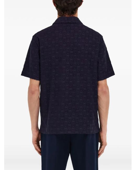 Ferragamo Blue Monogram Polo Shirt for men