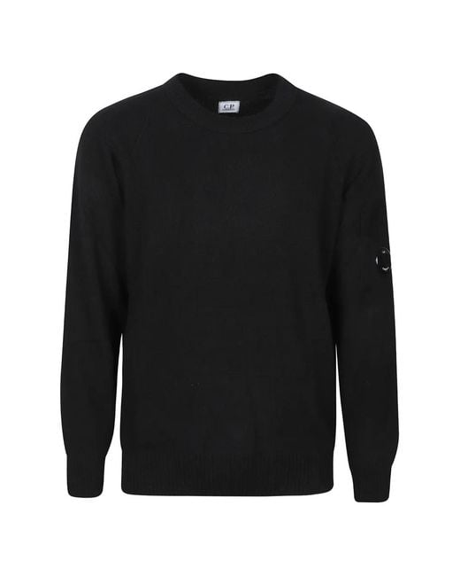C P Company Black Lens-Detail Long-Sleeve Sweater for men
