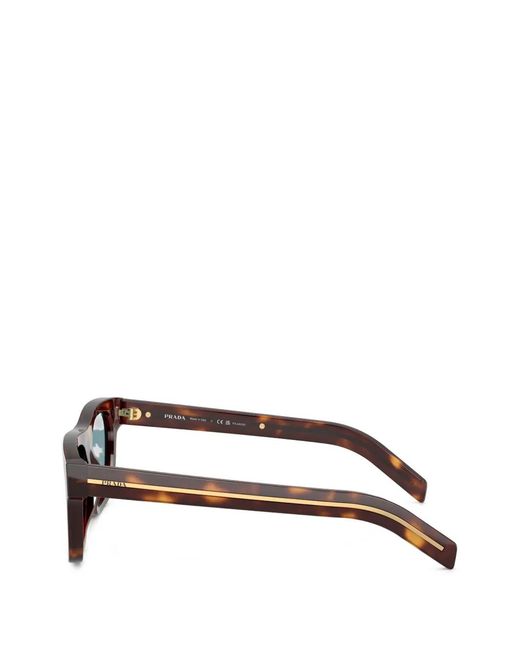 Prada Green Tortoiseshell-Effect Rectangle-Frame Sunglasses for men