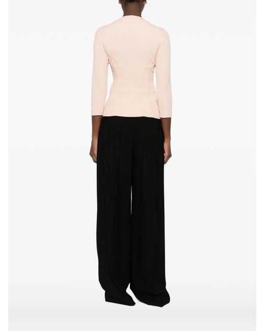 Elisabetta Franchi Pink Corset-Style Zip-Up Jacket