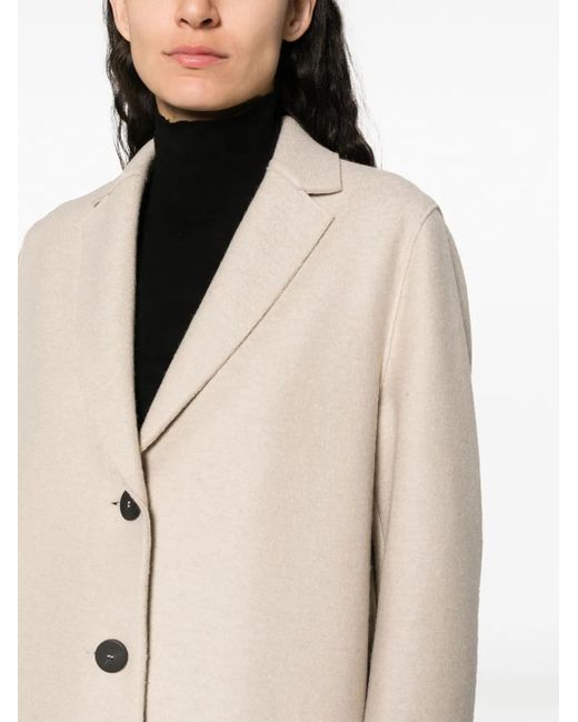 Harris Wharf London Natural Wool Single-Breasted Coat