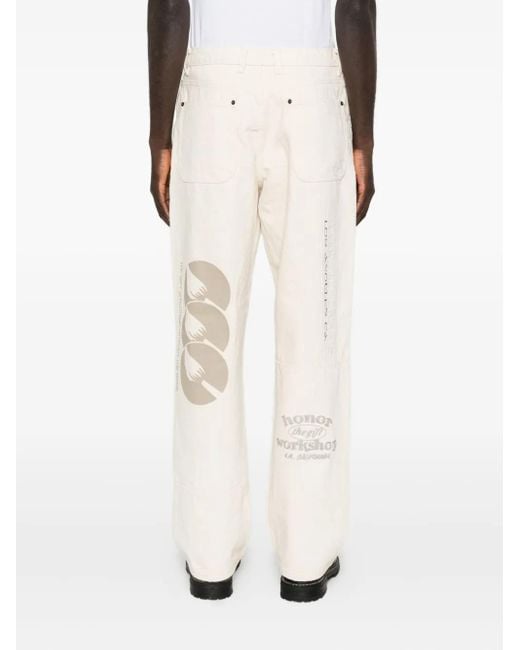 Honor The Gift White Logo-Print Trousers for men