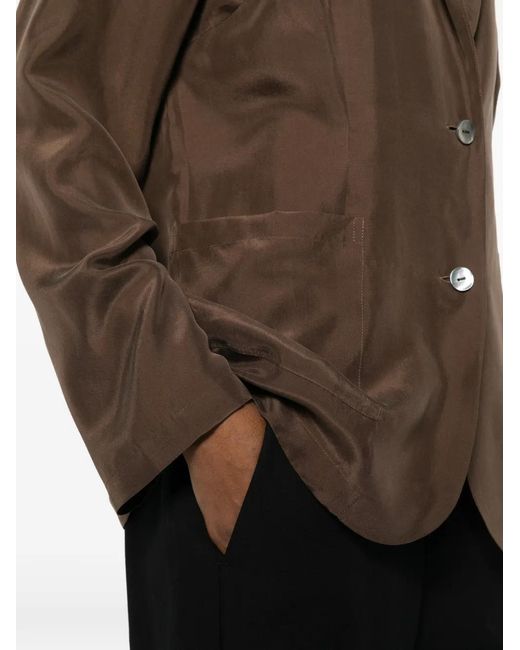 P.A.R.O.S.H. Brown Saxon Button Patch-Pocket Blazer