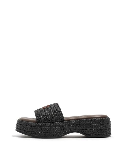 Bimba Y Lola White Raffia Platform Sandals