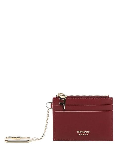 Porte-Carte Bourgogne À Porteclé Ferragamo en coloris Brown