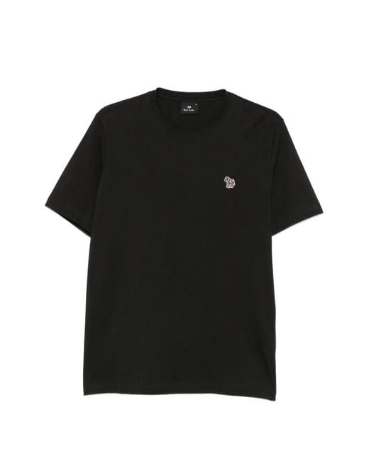Paul Smith Black Logo-Patch T-Shirt for men