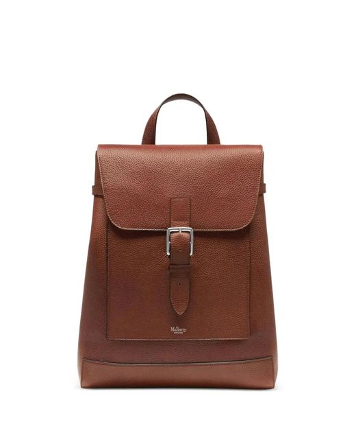 Mulberry Brown Chiltern Grained-Leather Backpack for men