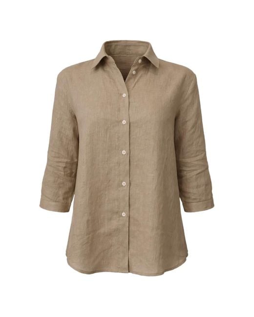 Marella Natural Buttoned Long-Sleeve Shirt