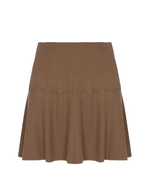 SPRWMN Brown Minijupe Jane À Design Côtelé