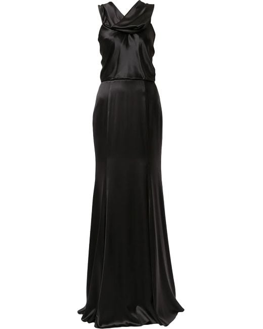 Dolce & Gabbana Black Satin Evening Gown