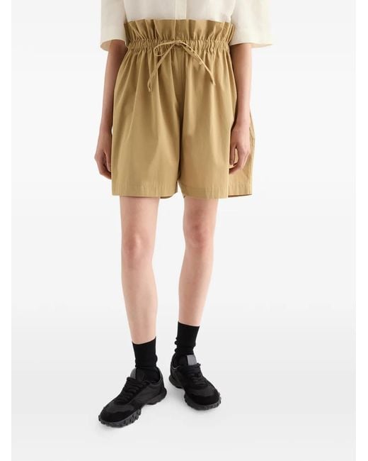 Jil Sander Natural Cotton Poplin Shorts