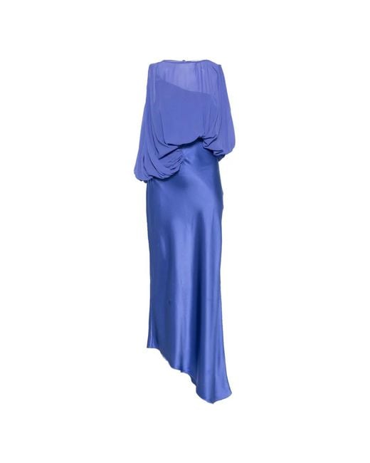 Christopher Esber Blue Cumulus Draped Midi Dress