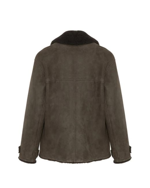 Yves Salomon Brown Shearling Jacket