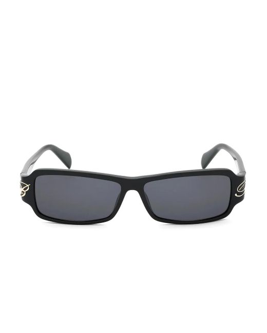 Blumarine Gray Rectangular-Frame Sunglasses