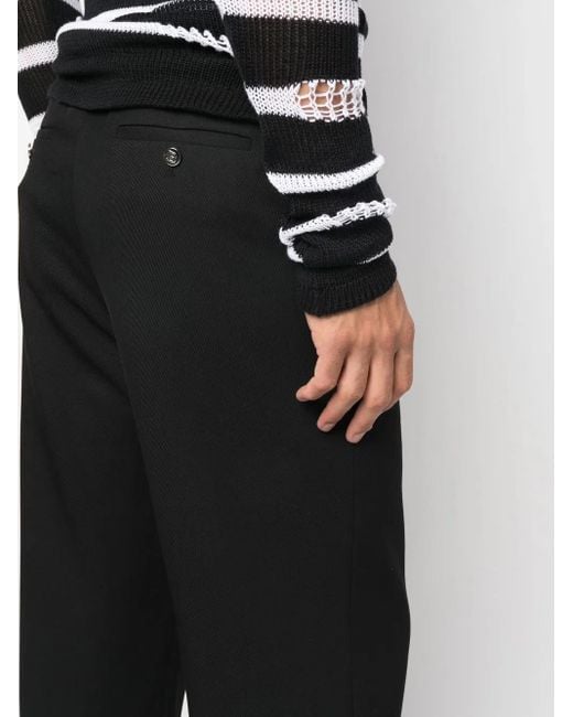 Balmain Black Wide-Leg Virgin-Wool Trousers for men