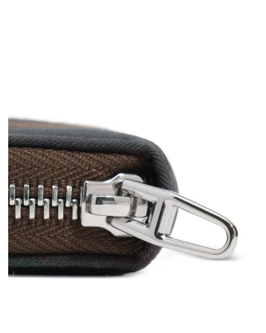 Bimba Y Lola Black Medium Coated Chocolate Tartan Wallet