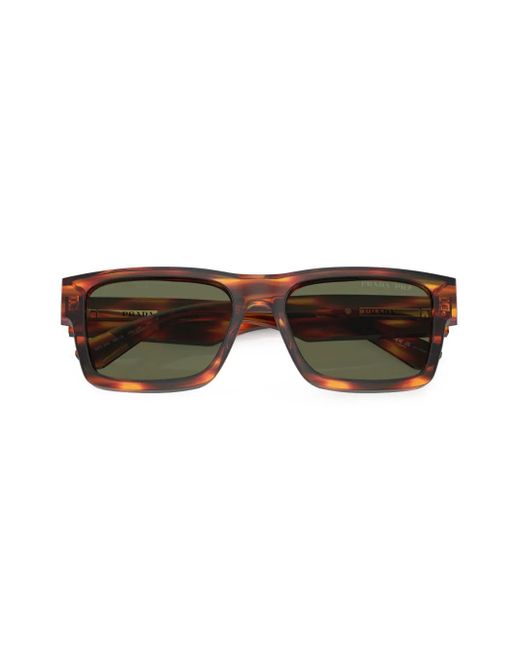 Prada Red Tortoiseshell-Effect Square-Frame Sunglasses for men