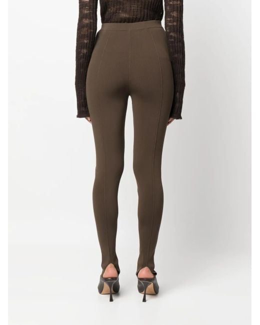 Nanushka Brown Stirrup-Cuffs High-Waisted Leggings