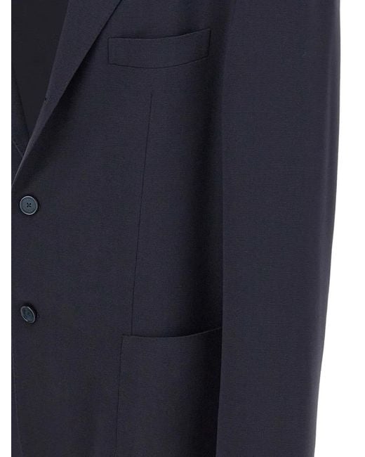 Santaniello Blue Patch-Pocket Button Blazer for men