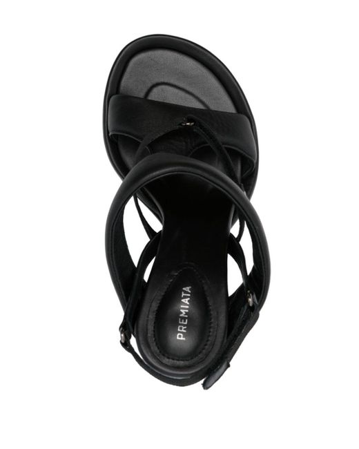 Premiata Black 95mm Leather Sandals