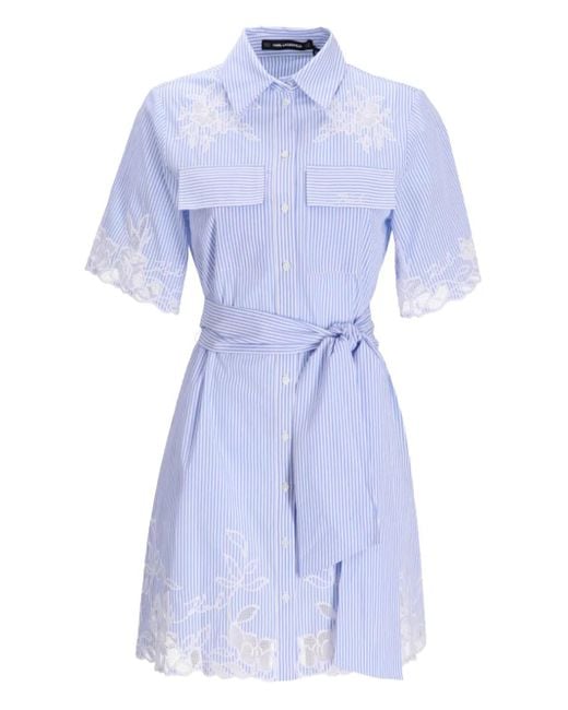 Karl Lagerfeld Blue Striped Shirt Dress