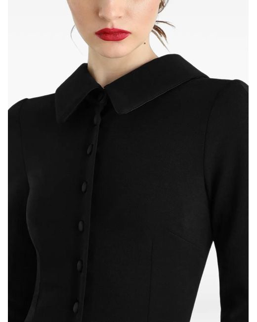 Dolce & Gabbana Black Wool Jersey Dress