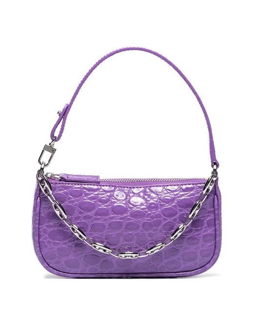 By Far Purple Mini Rachel Chain Shoulder Bag