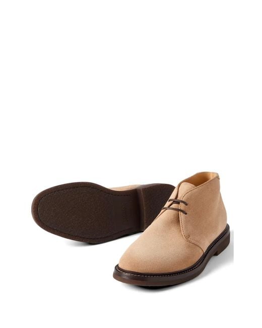Brunello Cucinelli Natural Suede Chukka Boots for men