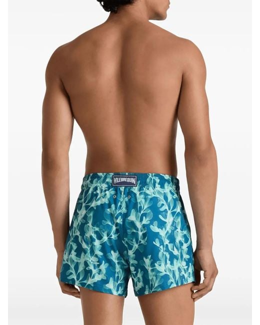Vilebrequin Blue X-Ray Seaweed-Print Swim Shorts for men