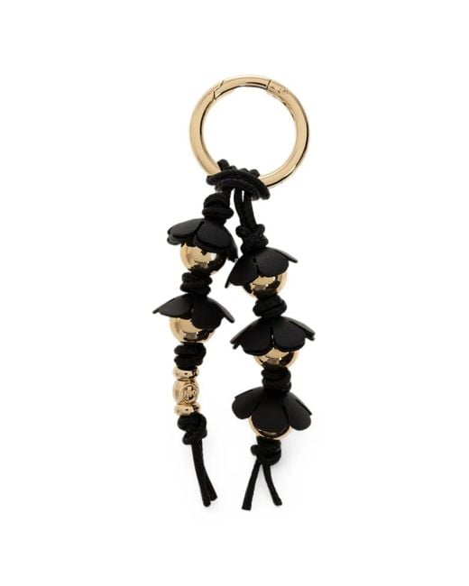 MICHAEL Michael Kors White Beaded Floral Keychain
