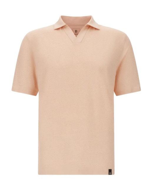 Boggi Poloshirt Met Gemêleerd Effect in het Natural voor heren