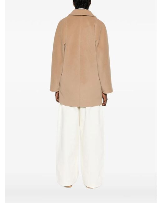 Max Mara Natural Rebus Double-Breasted Notched-Lapels Coat