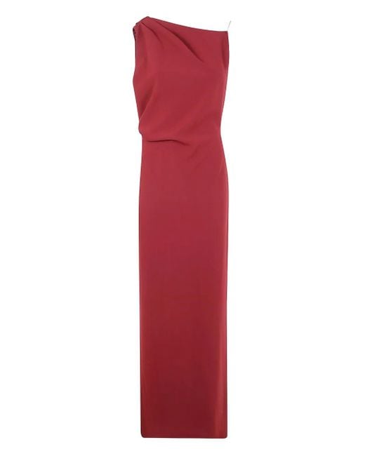 Max Mara Red Back Neck "Pentola" Long Dress