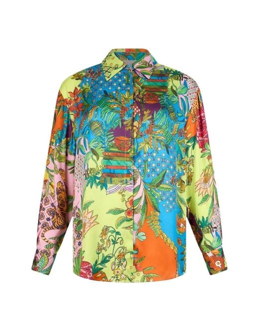 Liu Jo Green Buttoned Printed Shirt