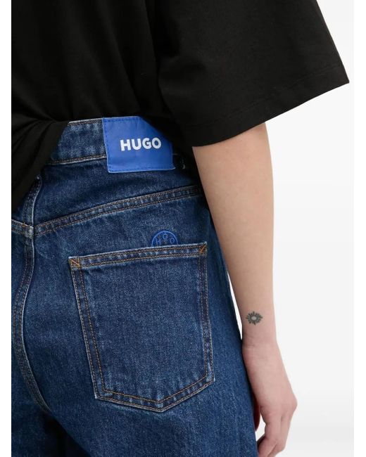 HUGO Blue Logo-Plaque Jeans