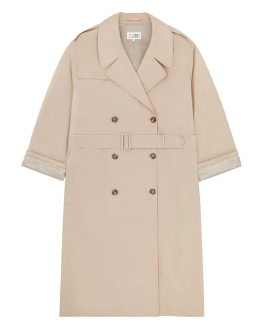 MM6 by Maison Martin Margiela ダブルブレスト トレンチコート Natural