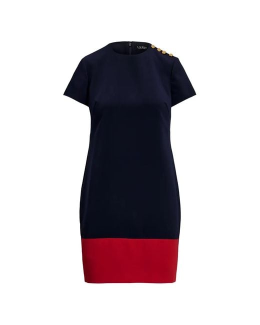 Ralph Lauren Blue Robe Courte À Design Colour Block