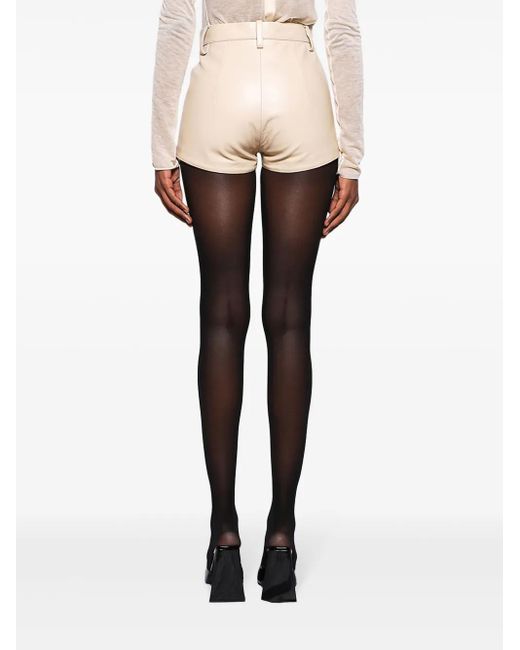 Magda Butrym Natural High-Waist Leather Mini Shorts