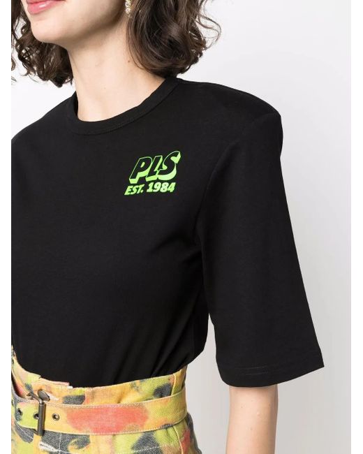 Philosophy Di Lorenzo Serafini Black Cotton Logo-Print T-Shirt