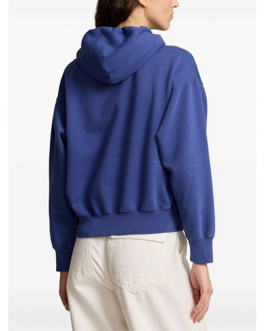 Polo Ralph Lauren Blue Flag-print Cotton-blend Hoodie