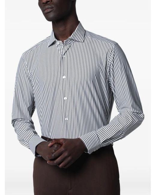 Xacus Gray Buttoned Striped Shirt for men