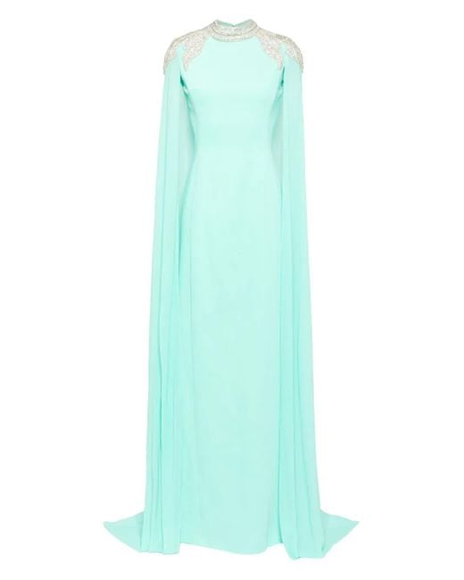 Saiid Kobeisy Green Embellished Crepe Dress
