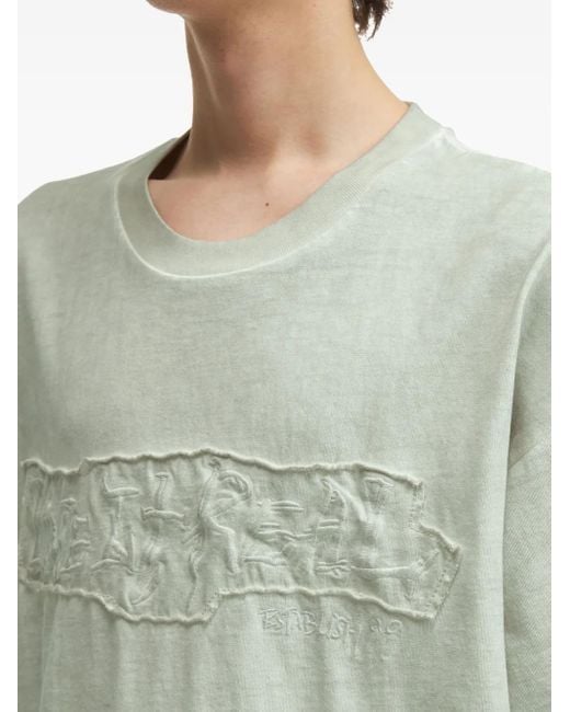 Izzue Green Embossed-Logo T-Shirt for men
