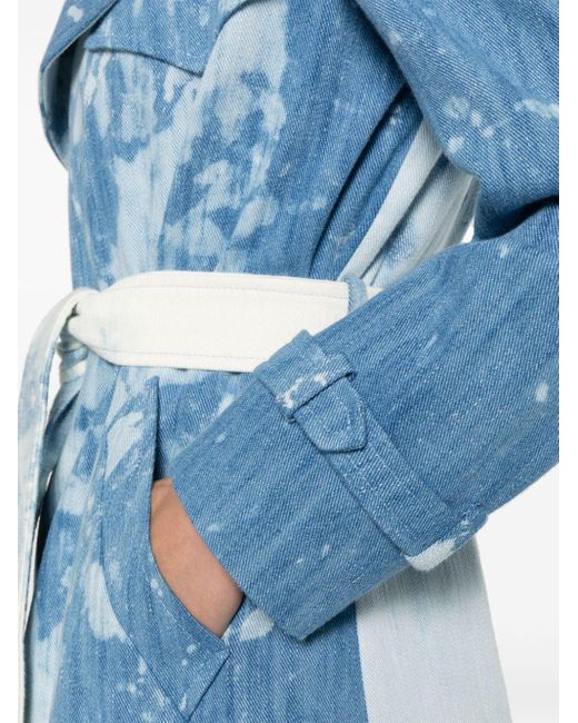 Tagliatore Blue Klassischer Jeans-Trenchcoat