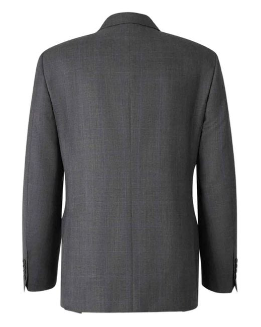 Canali Gray Checked Wool Suit for men