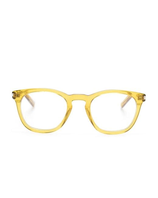Saint Laurent Metallic Square-Frame Glasses