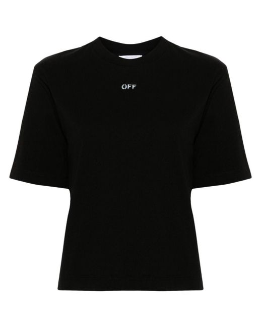 T-shirt con ricamo Arrows di Off-White c/o Virgil Abloh in Black
