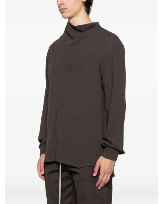 Rick Owens Gray Asymmetrical Overlap Cardigan for men