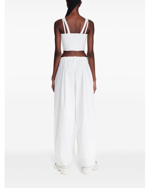 Dion Lee White Foldover Parachute Wide-leg Trousers
