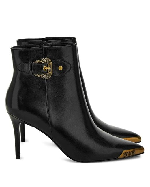 Versace Jeans Couture Black 90Mm Scarlett Buckle-Detail Ankle Boots